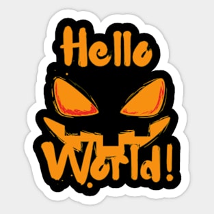 Halloween scary spirit hello world Sticker